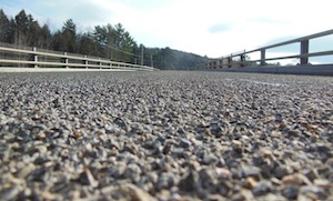 Closeup view of Flexogrid pavement surface on bridge deck